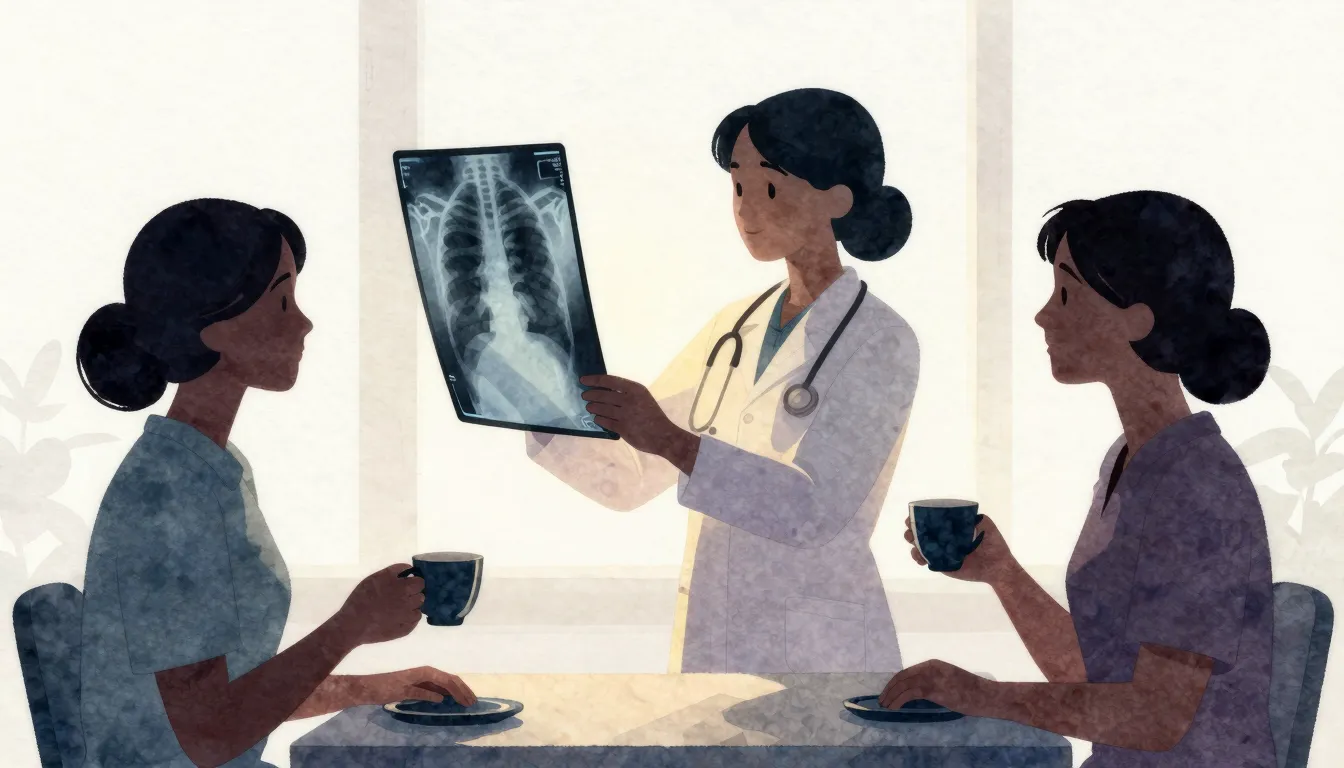 Watercolor style. Silhouette of a female medical worker hold...