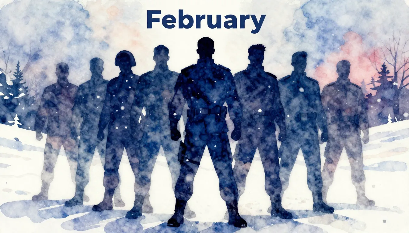 Vibrant watercolor style. Rock album cover. Winter, snow, Fe...