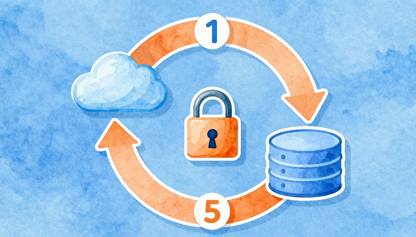 Watercolor style. A circular diagram representing a lifecycl...