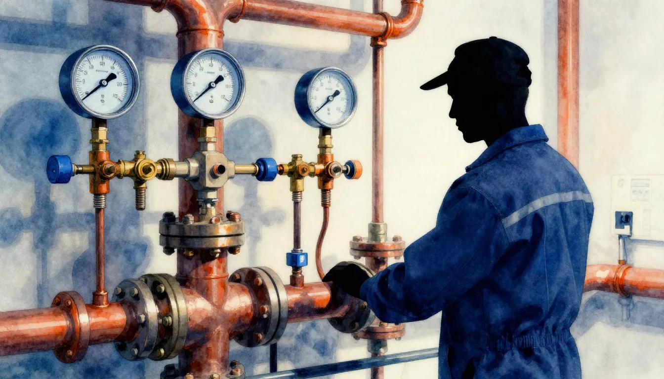 Watercolor style. A silhouette of a specialist standing next...