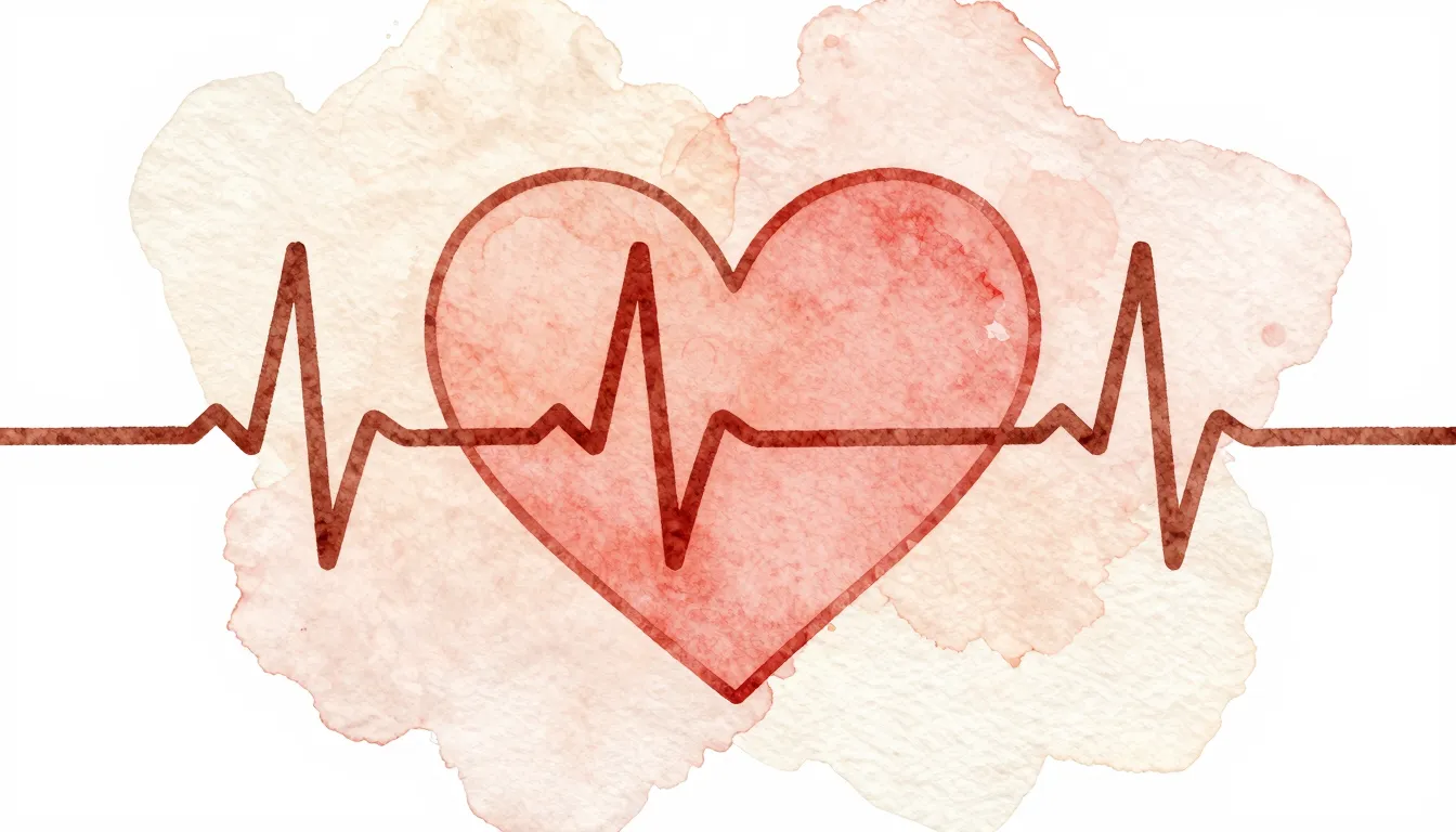 Watercolor style. A stylized, minimalist drawing of a heart ...