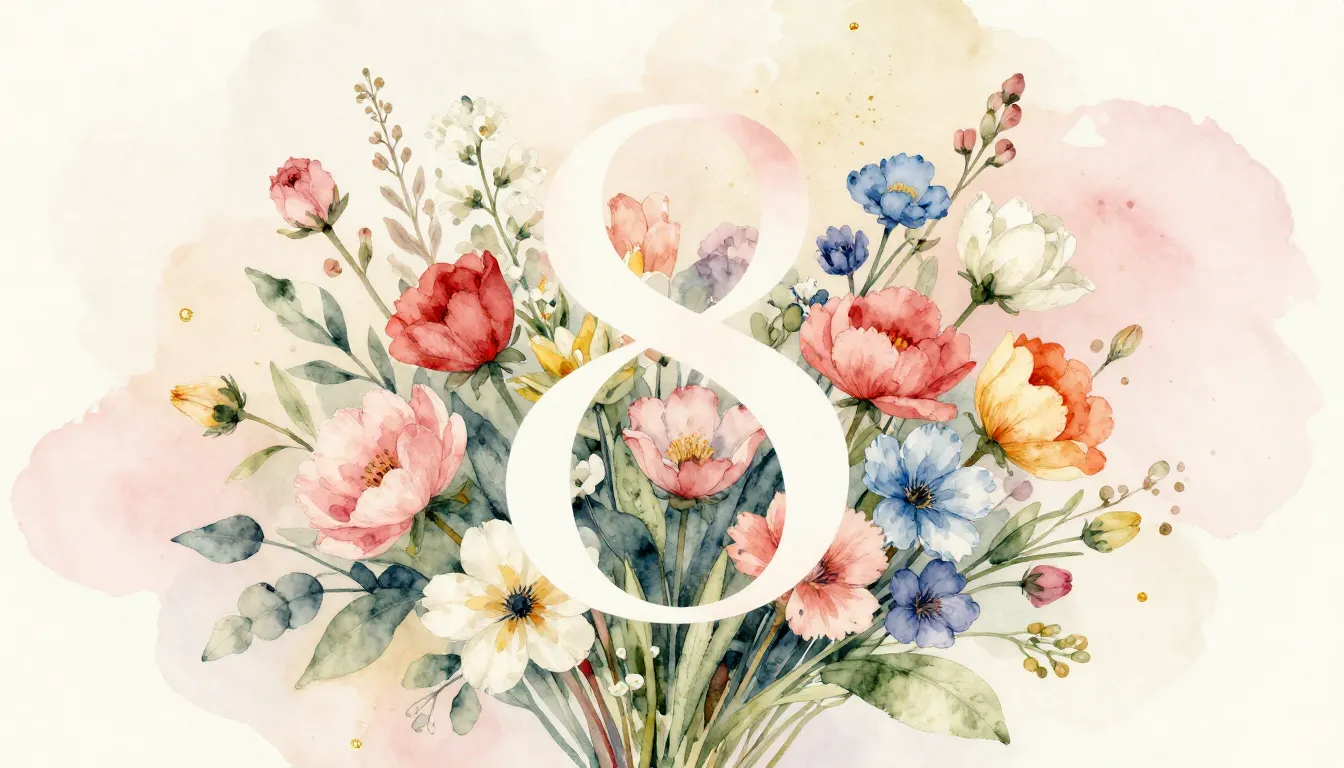 Watercolor style. A lush bouquet of mixed spring flowers in ...