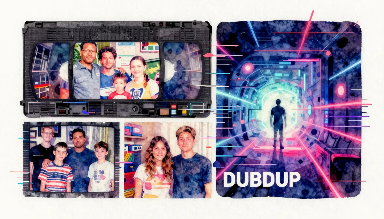 Vibrant watercolor style. Dubstep album cover: Glitchy retro...