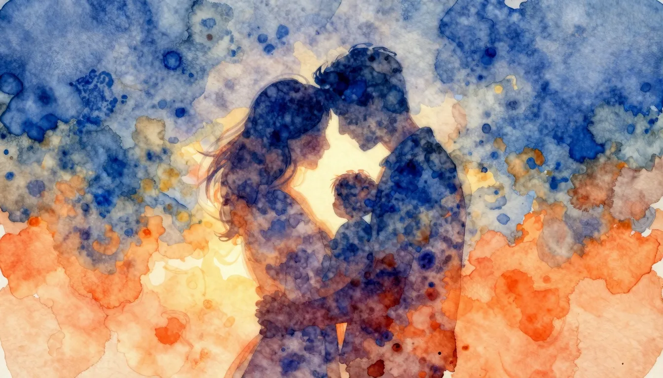 Vibrant watercolor style. Soulful album cover, warm and tend...