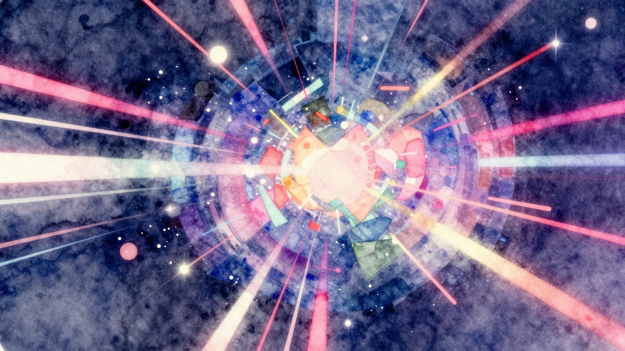 Vibrant watercolor style. Techno album cover, abstract, vibr...