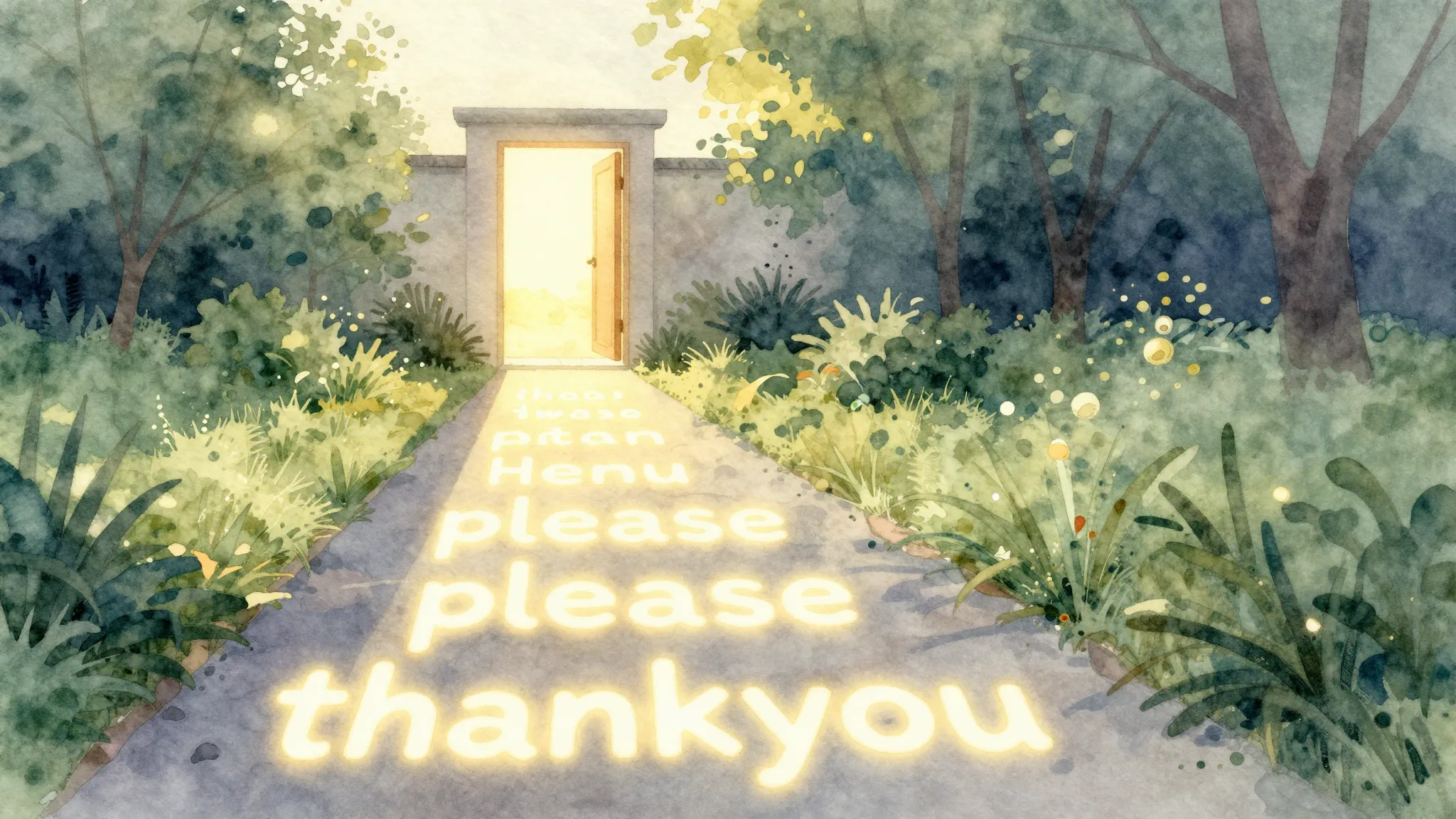 Watercolor style. A bright sunbeam illuminates a path made o...