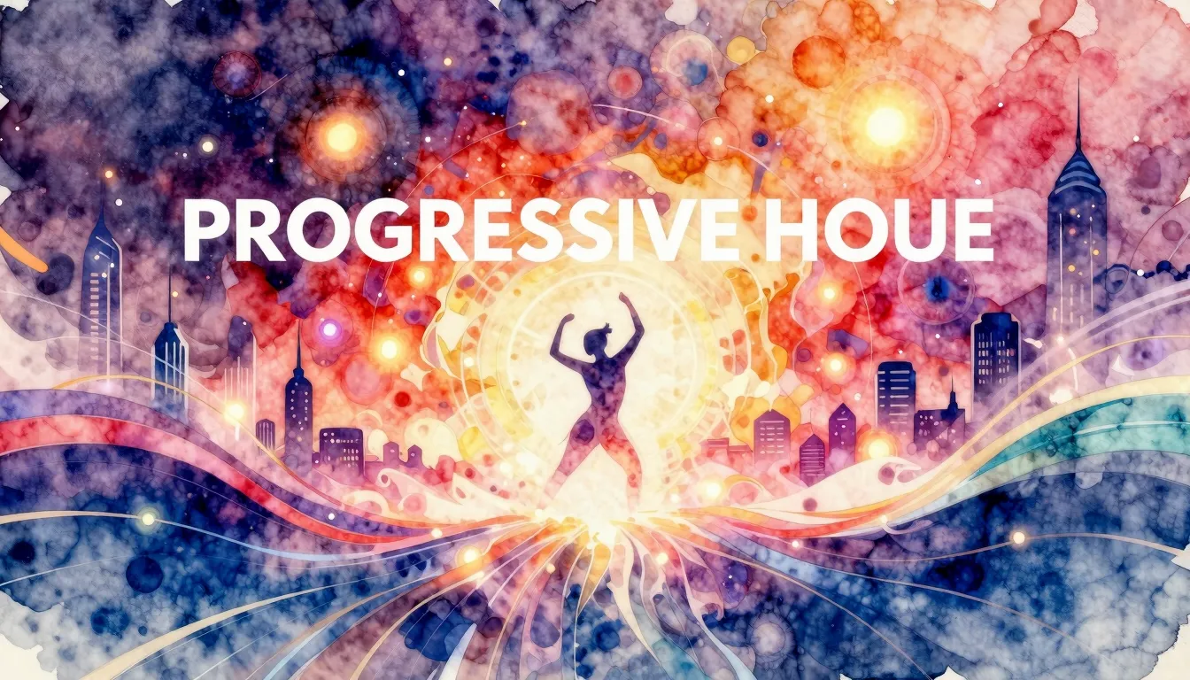 Vibrant watercolor style. Abstract progressive house album c...