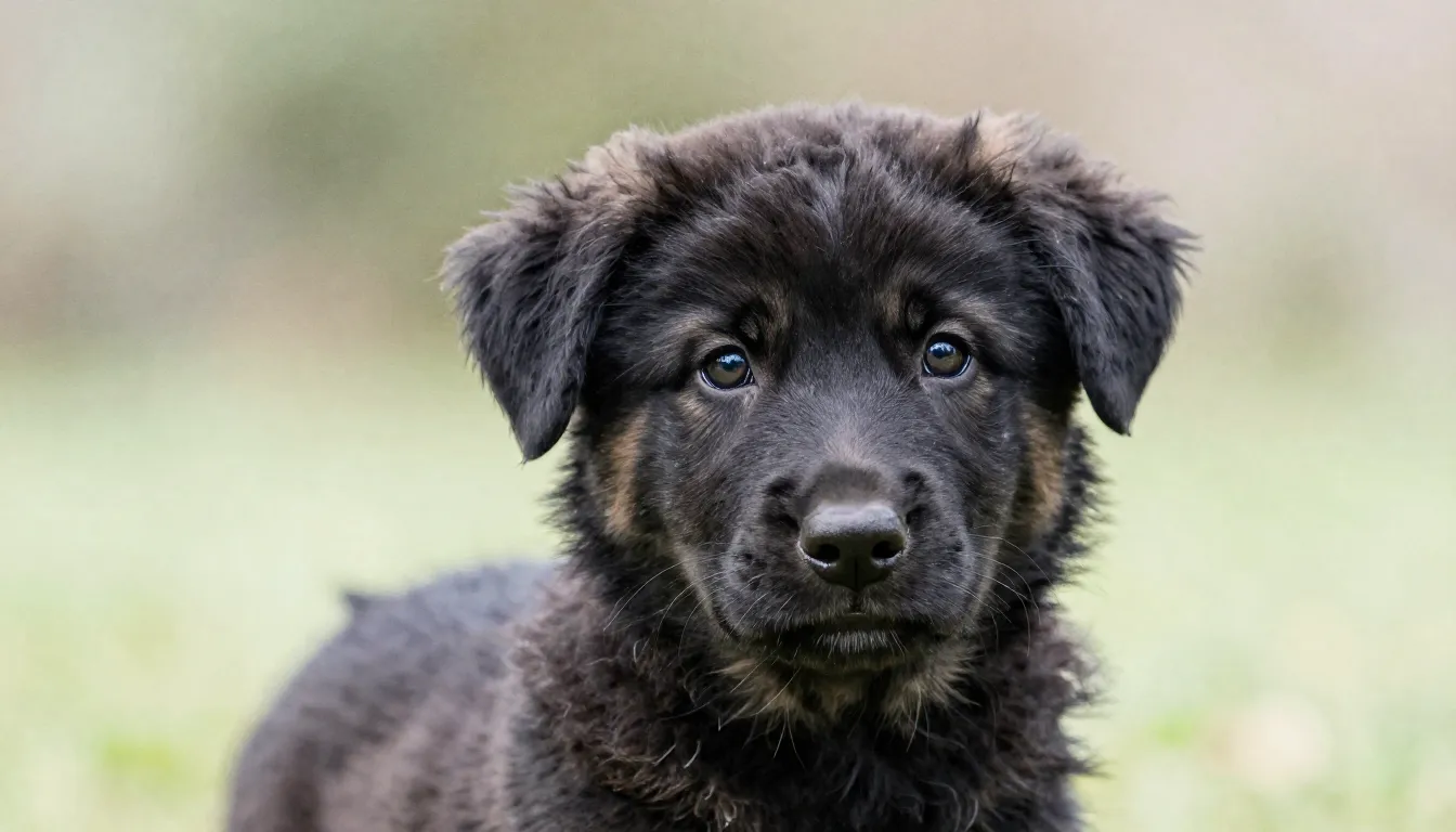 Watercolor style. Close-up portrait of a cute 3.5 month old ...