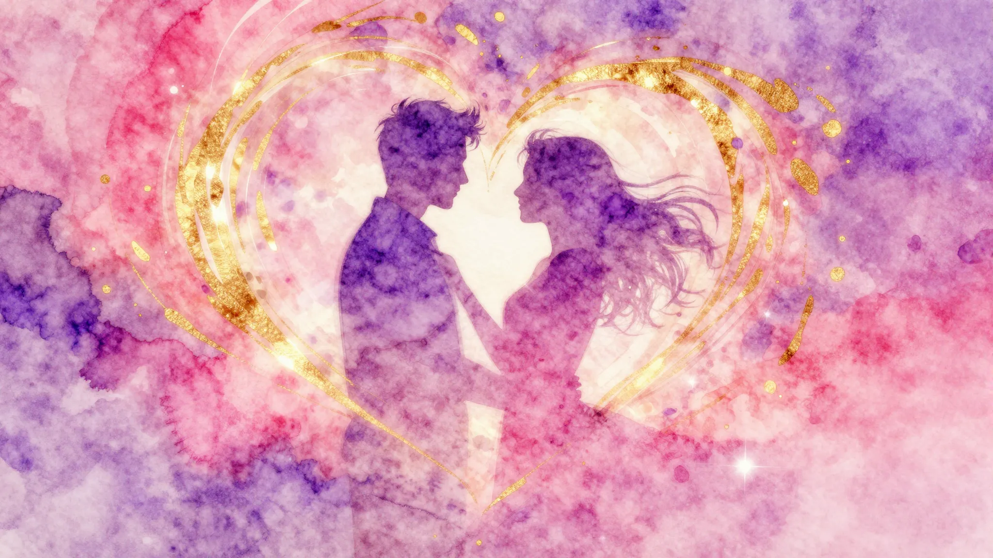 Vibrant watercolor style. Romantic pop song cover art. A vib...