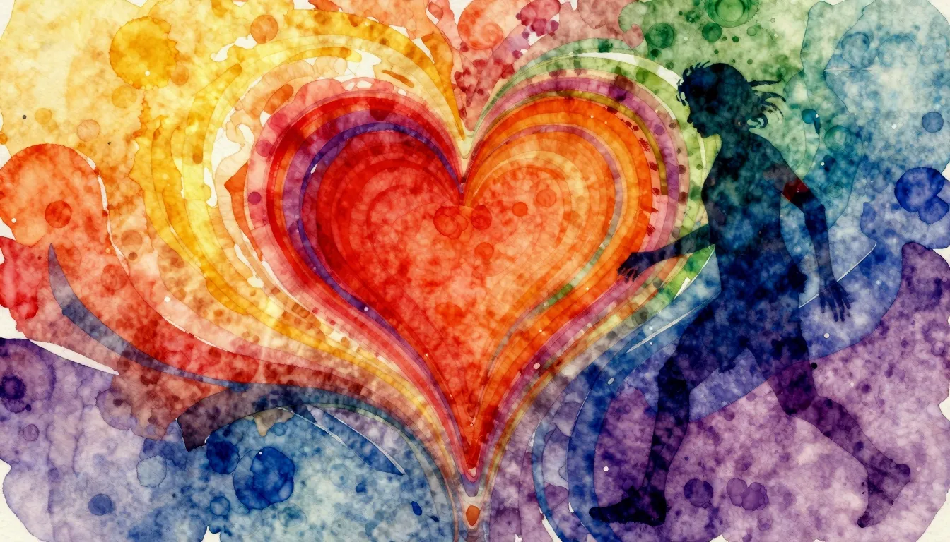 Vibrant watercolor style. Rock album cover, abstract, vibran...