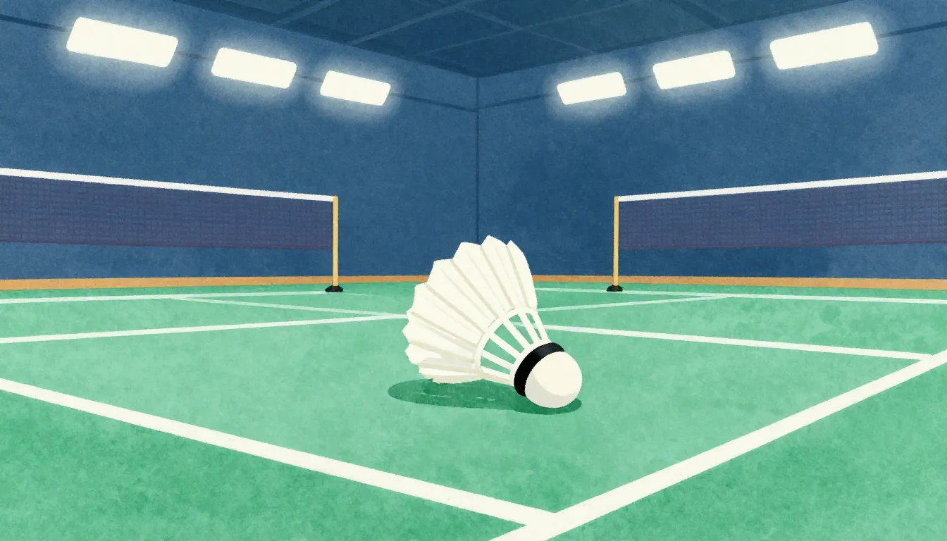 Watercolor style. Minimalist illustration of a shuttlecock o...