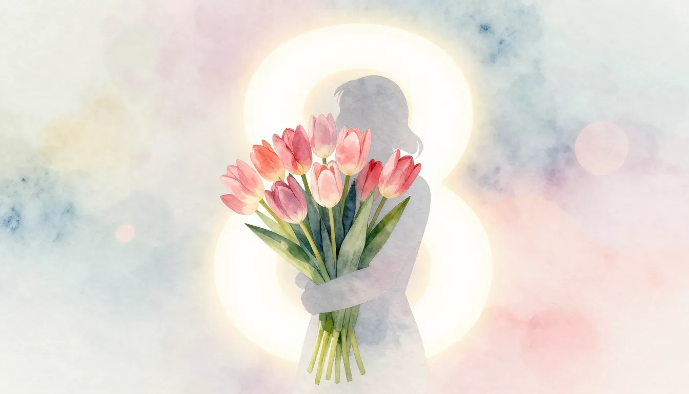 Watercolor style. A minimalist silhouette of a person holdin...