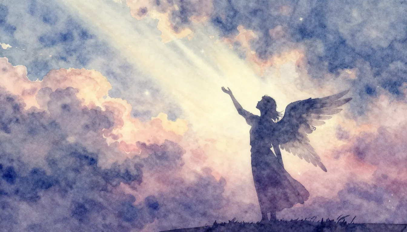 Vibrant watercolor style. Folk album cover: ethereal, melanc...