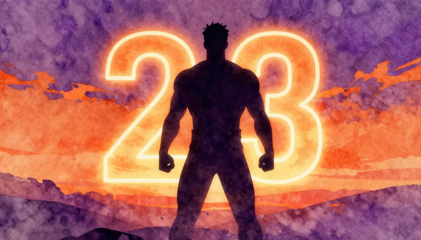 Watercolor style. Silhouette of a powerful man standing agai...