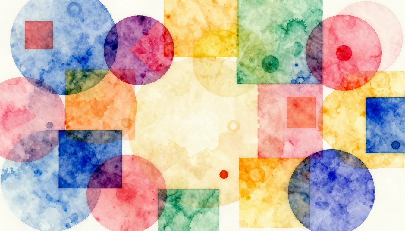 Vibrant watercolor style. Techno album cover, abstract, vibr...