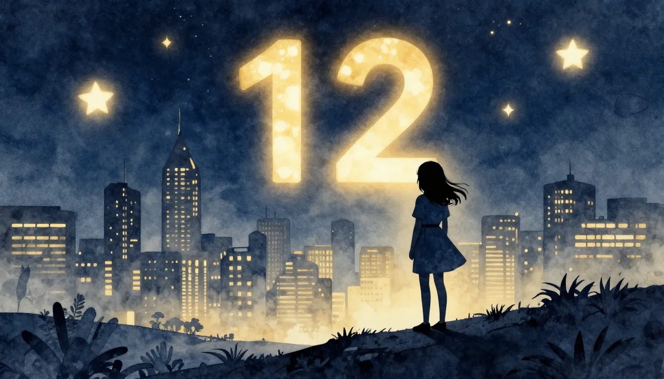 Watercolor style. Silhouette of a young girl standing on a h...