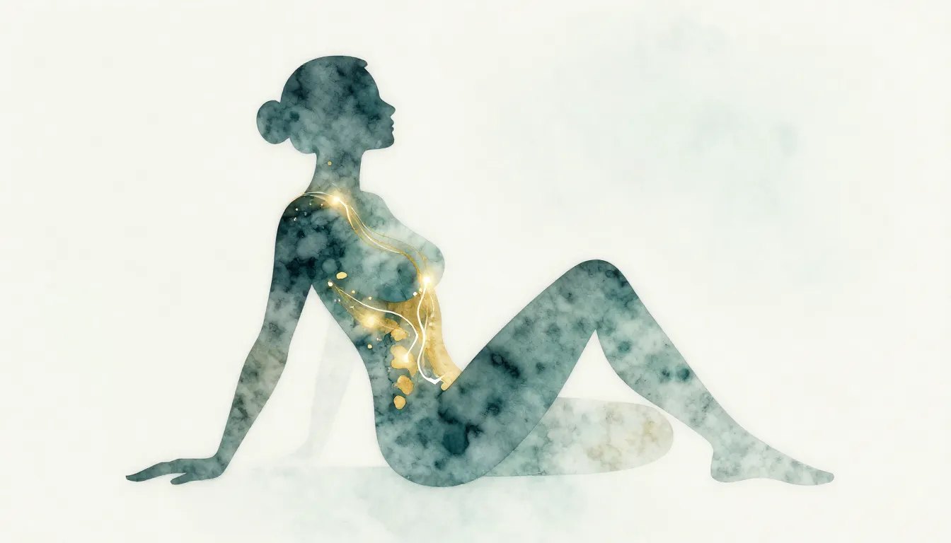 Watercolor style. Abstract silhouette of a person in a relax...