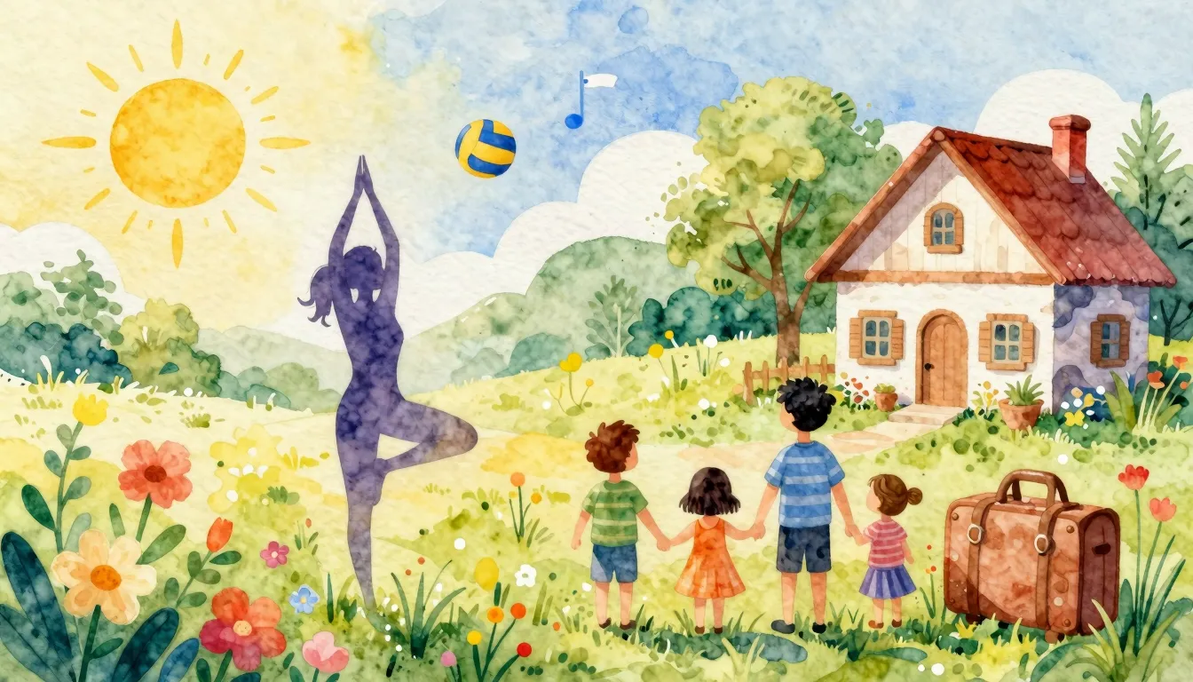 Vibrant watercolor style. Birthday song for a woman, joyful,...