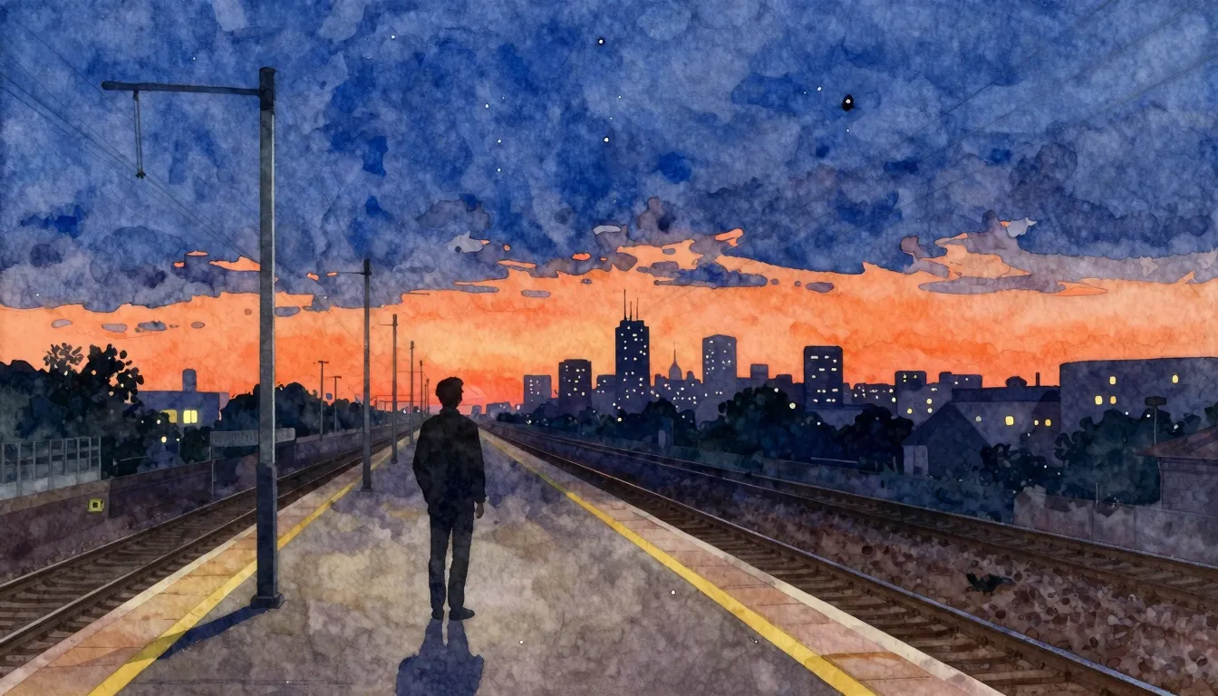 Vibrant watercolor style. Genre: Pop.

A lone figure, a silh...