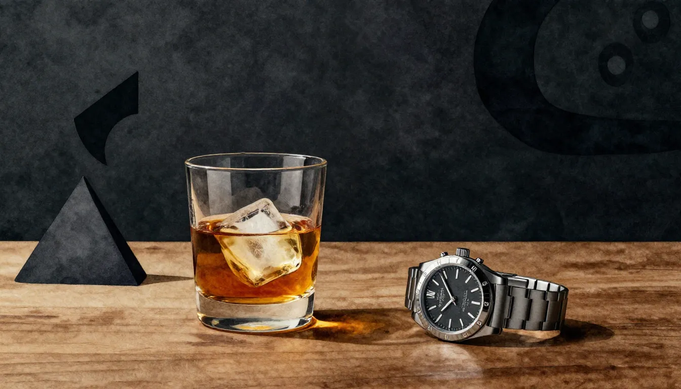 Watercolor style. Minimalist dark background with abstract g...