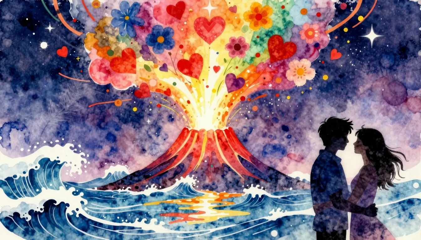 Vibrant watercolor style. Pop song cover: vibrant explosion ...