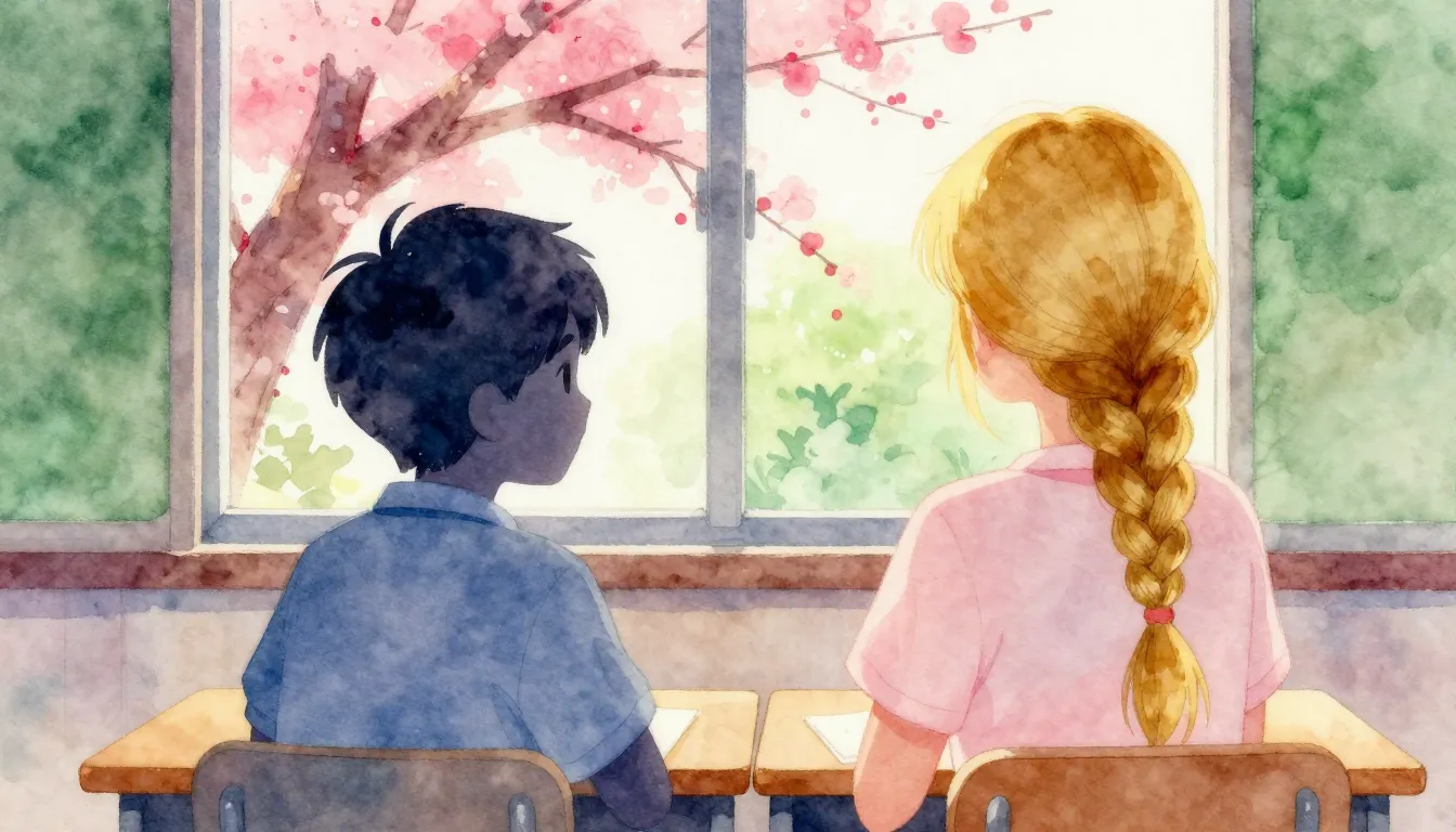 Vibrant watercolor style. Pop song cover: A silhouette of a ...