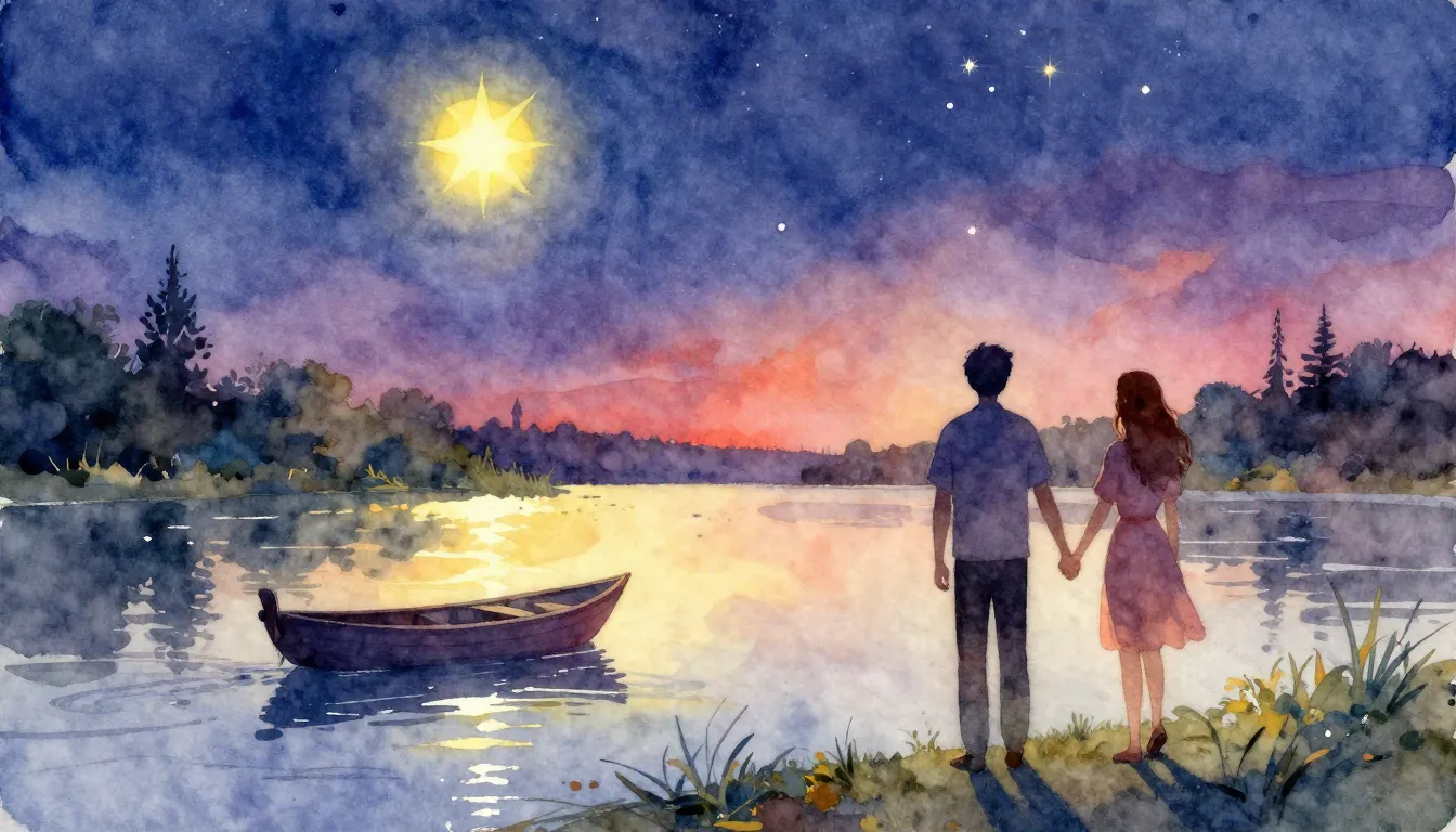 Vibrant watercolor style. Romantic, nostalgic, warm album co...