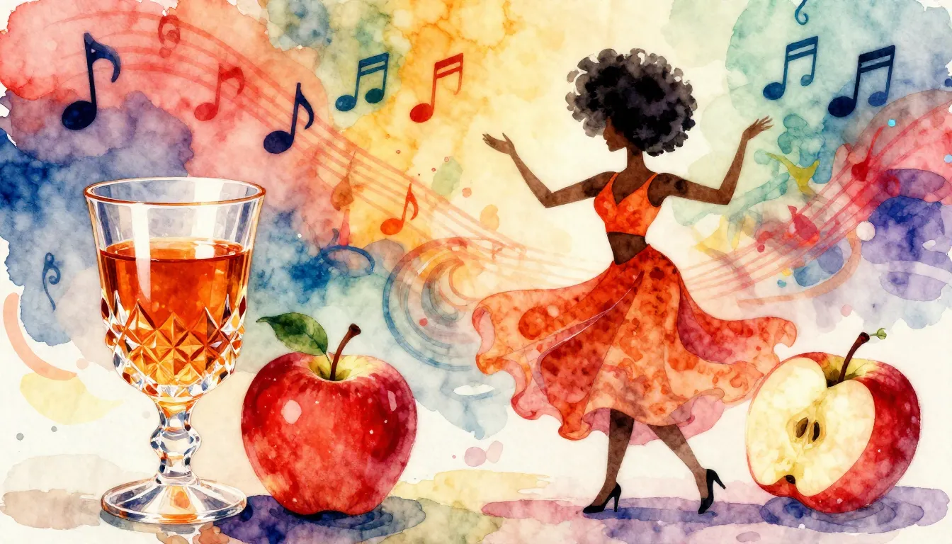 Vibrant watercolor style. Afro-Cuban dance music album cover...