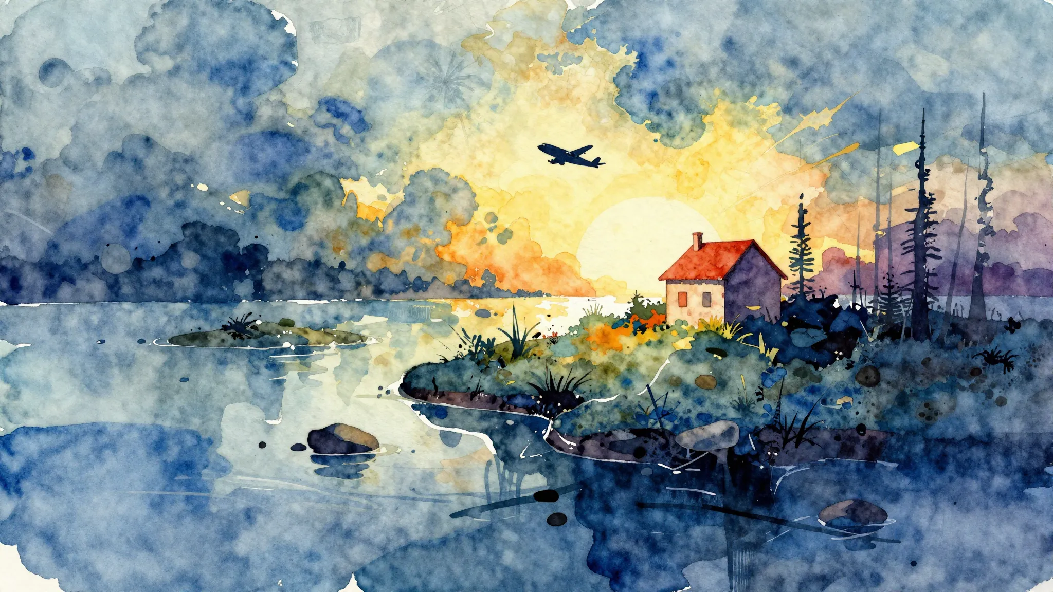 Vibrant watercolor style. Punk album cover: abstract, chaoti...