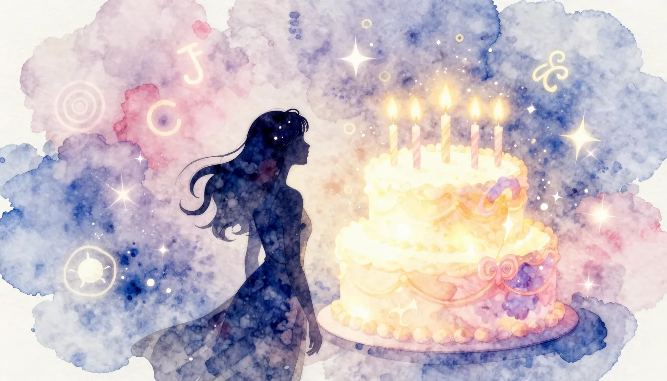 Watercolor style. A stylized silhouette of a woman looking a...