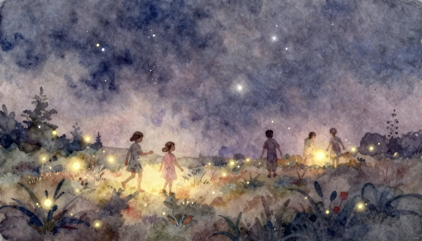 Watercolor style. A dreamy, abstract landscape with soft, gl...