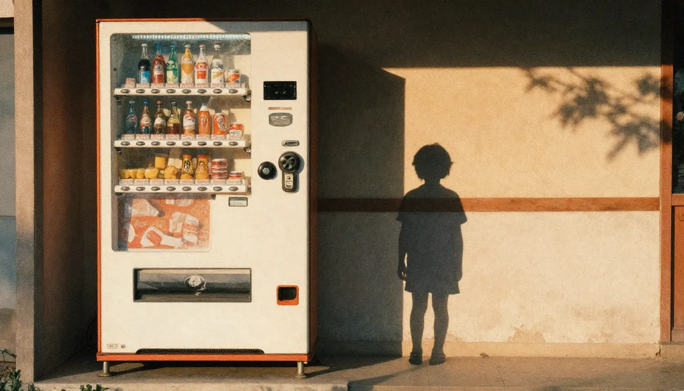 Watercolor style. Silhouette of a lonely child standing near...