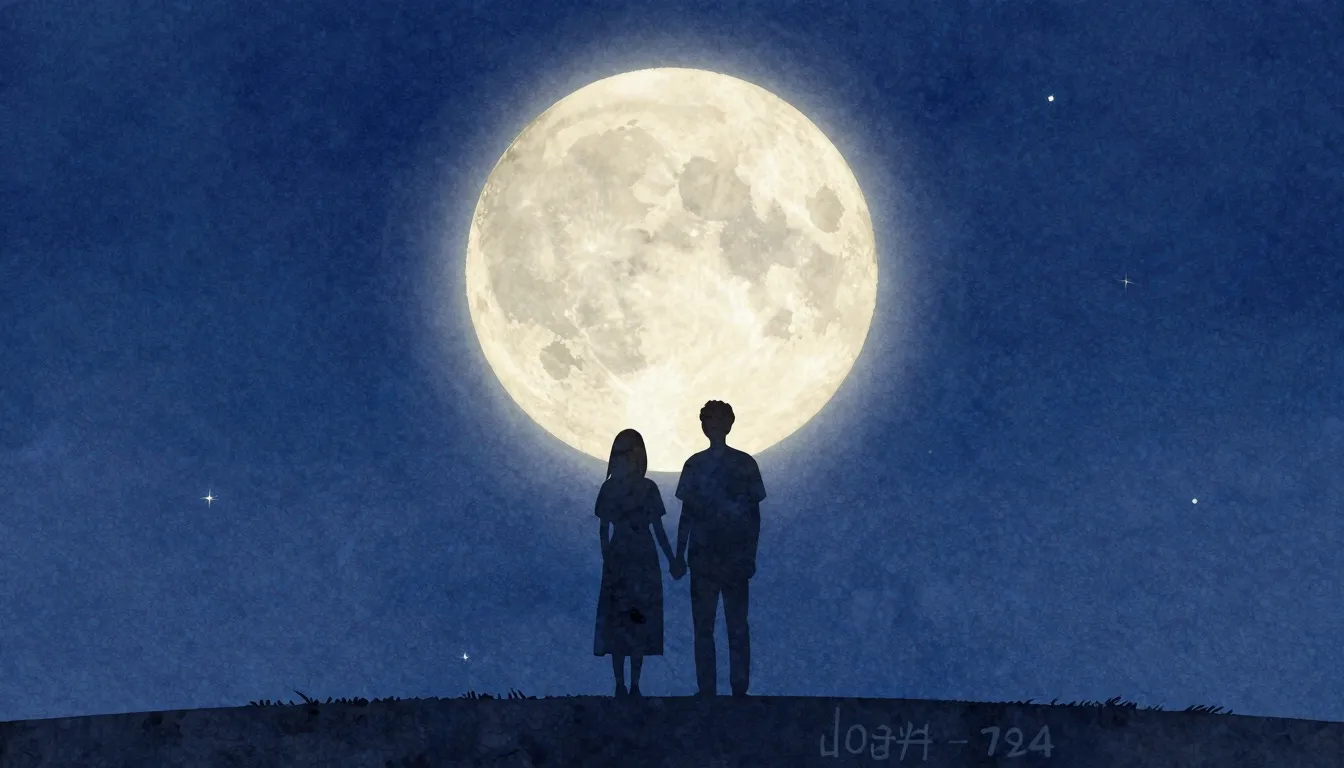 Watercolor style. Minimalist silhouette of 2 figures standin...