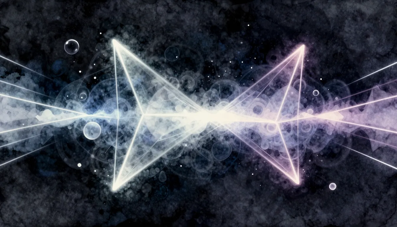 Watercolor style. Abstract neon geometric shapes pulsing in ...