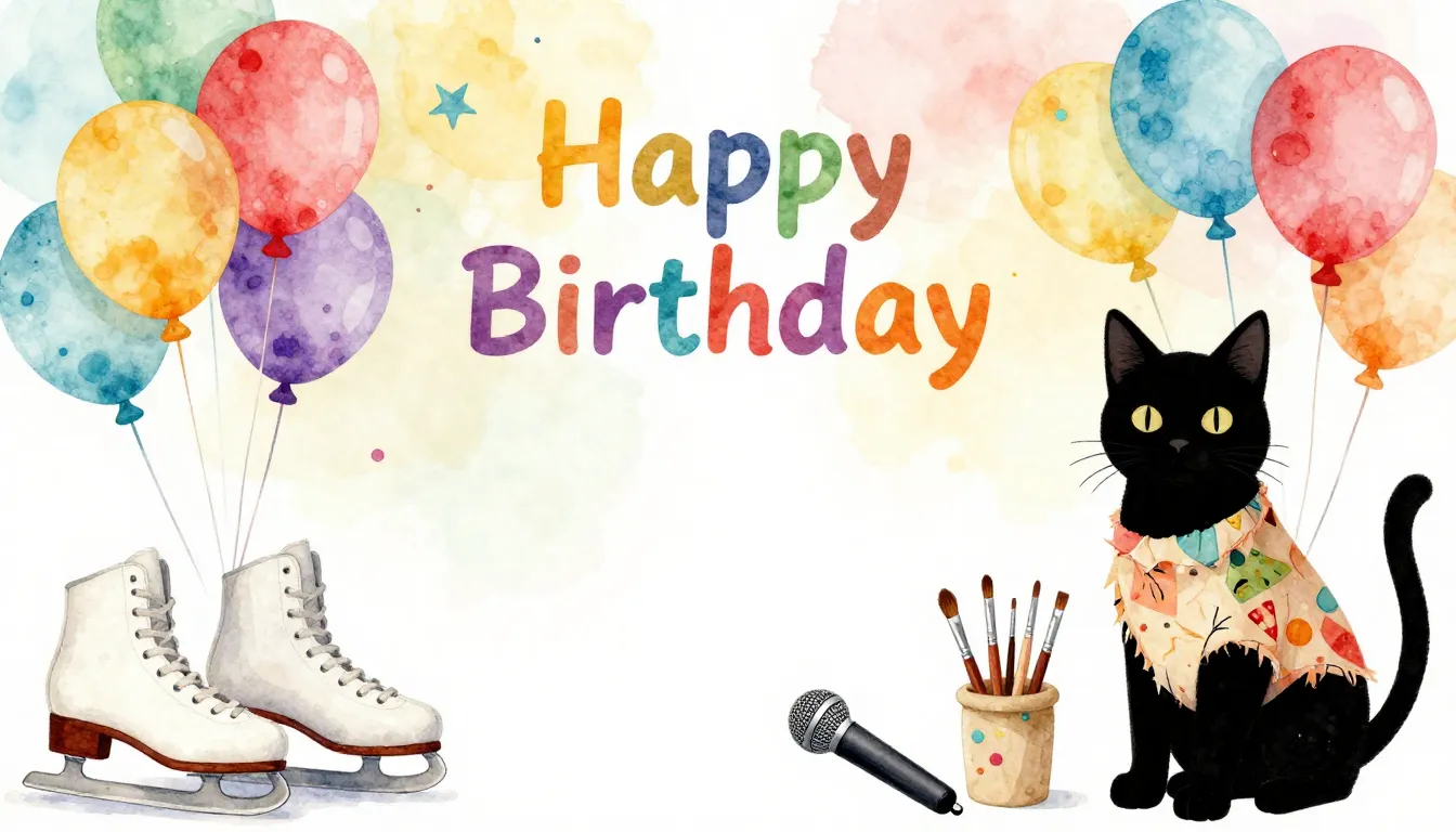 Watercolor style. Bright colorful birthday party background,...