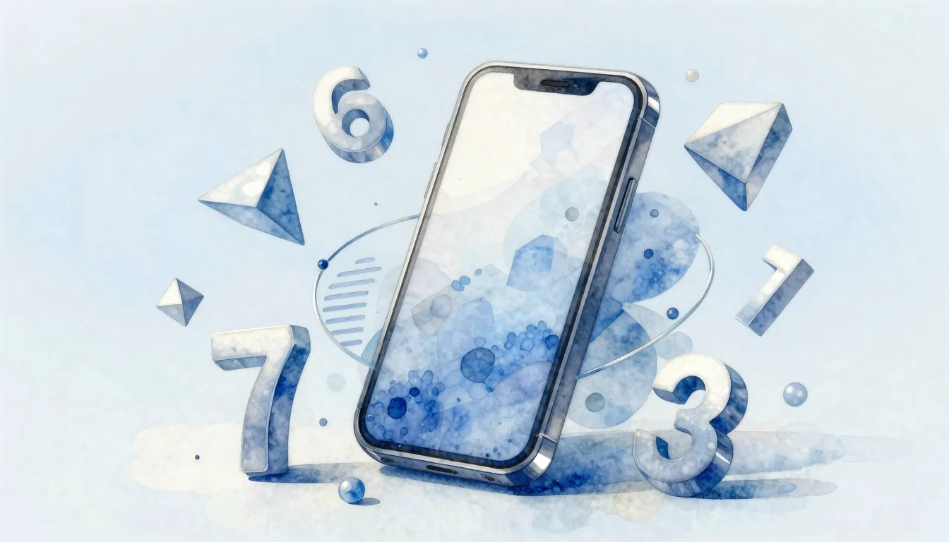 Watercolor style. Abstract 3D composition of a mobile phone ...