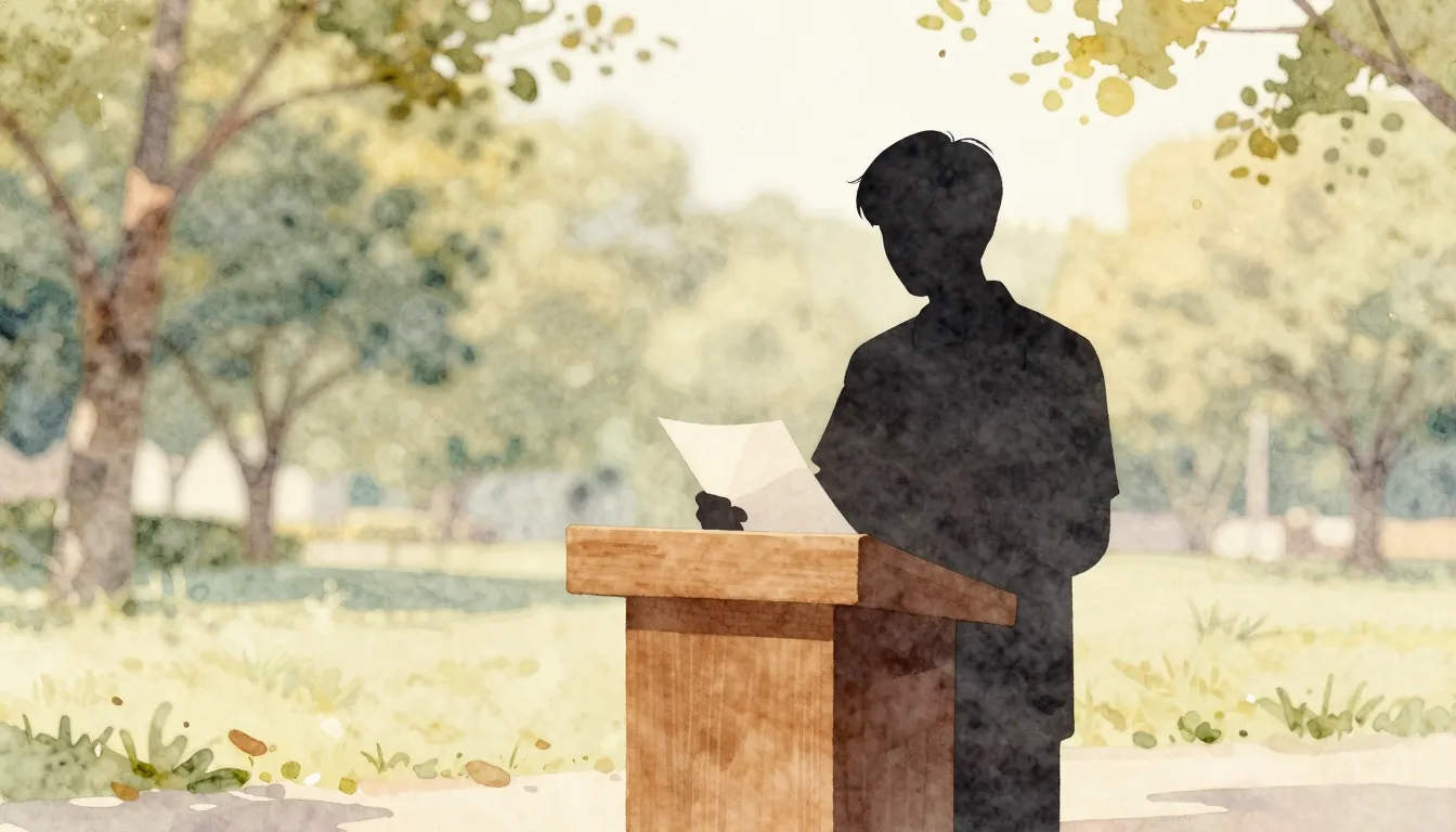 Watercolor style. A silhouette of a person standing behind a...