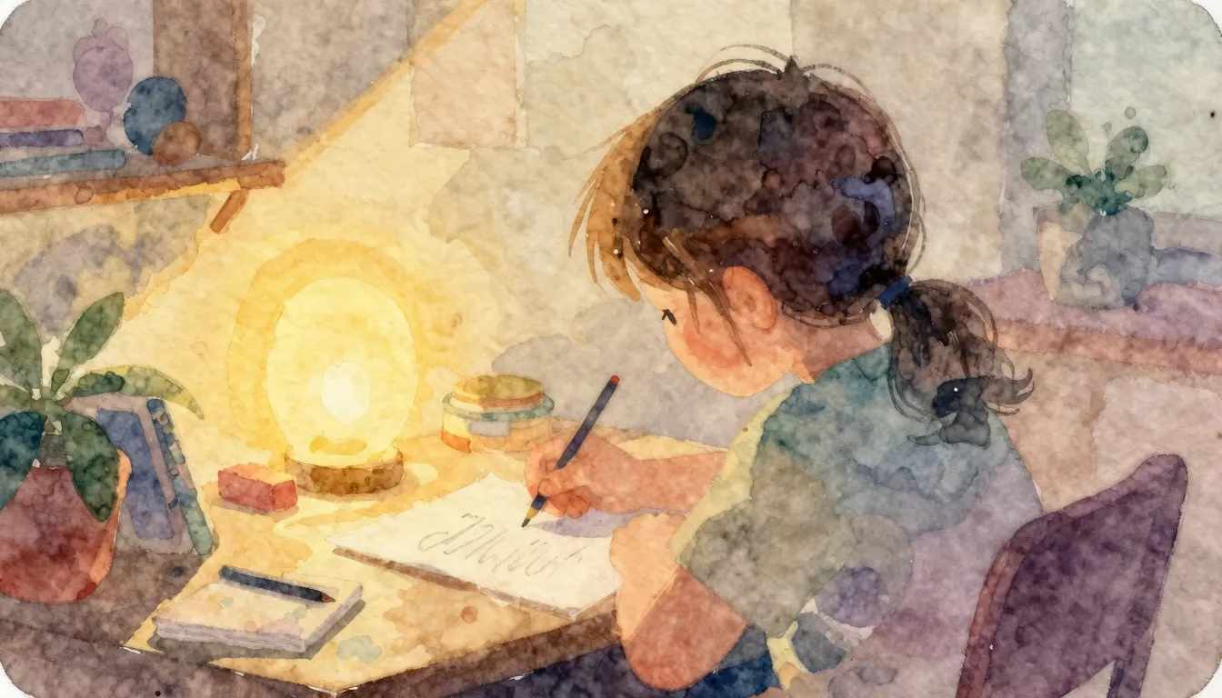 Vibrant watercolor style. A heartwarming, nostalgic, and ten...