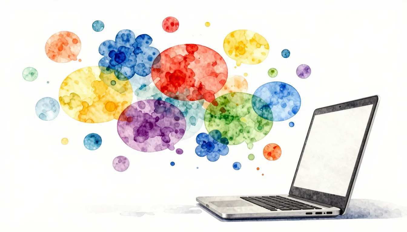 Watercolor style. A vibrant, abstract image of colorful thou...