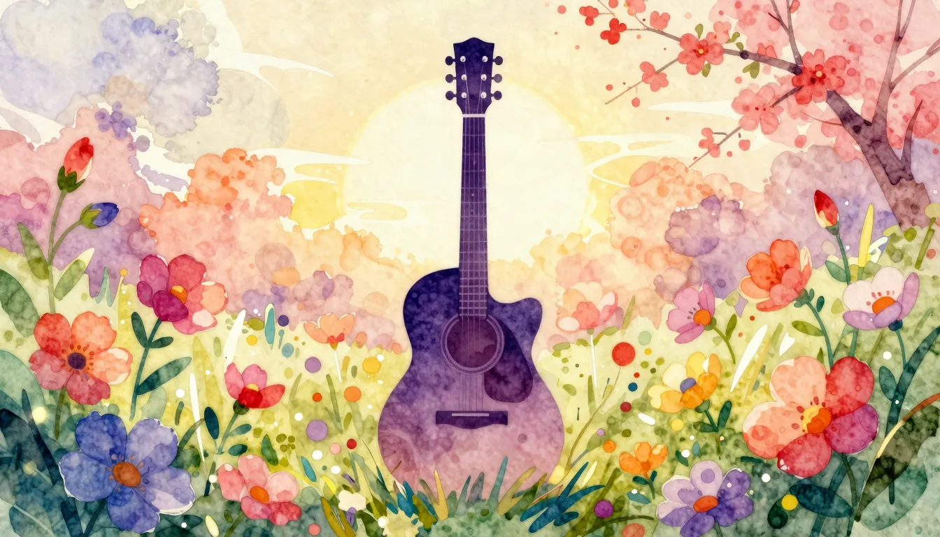 Vibrant watercolor style. Soul music album cover: vibrant sp...