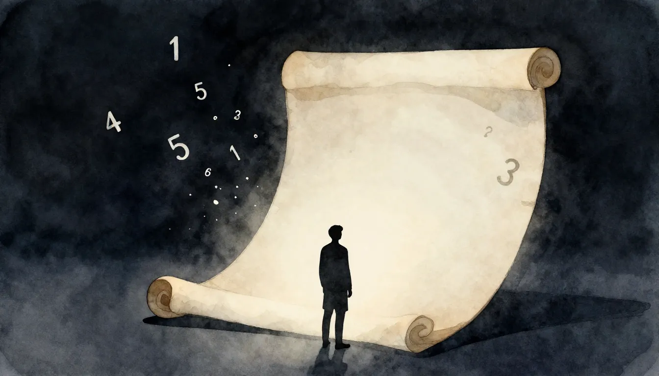 Watercolor style. A dark silhouette of a person standing bef...