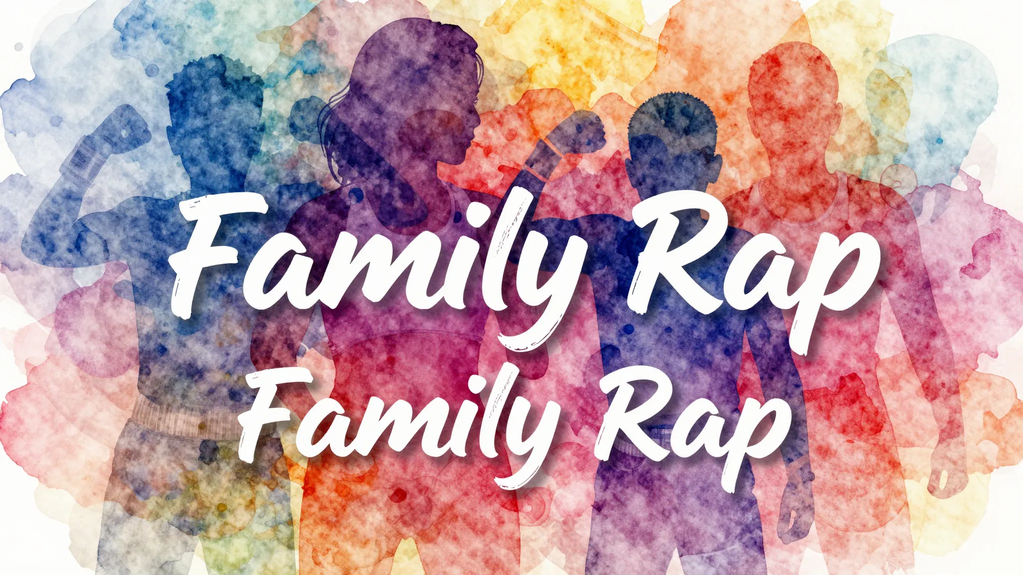 Vibrant watercolor style. Rap album cover for "Family Rap". ...