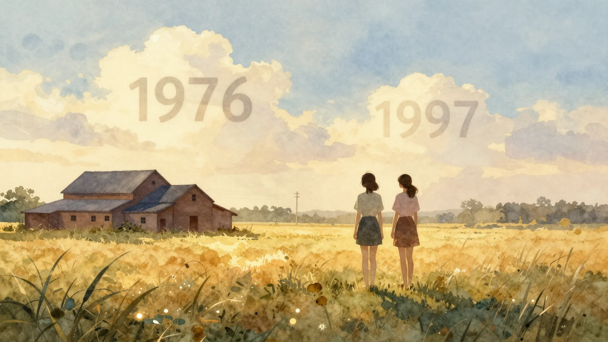 Watercolor style. Silhouette of two female friends standing ...