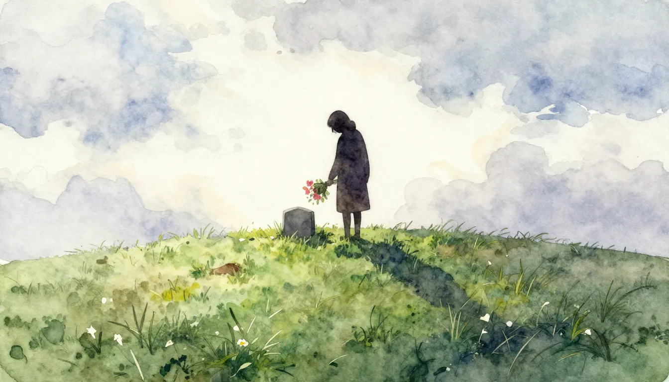 Vibrant watercolor style. A melancholic album cover for a so...