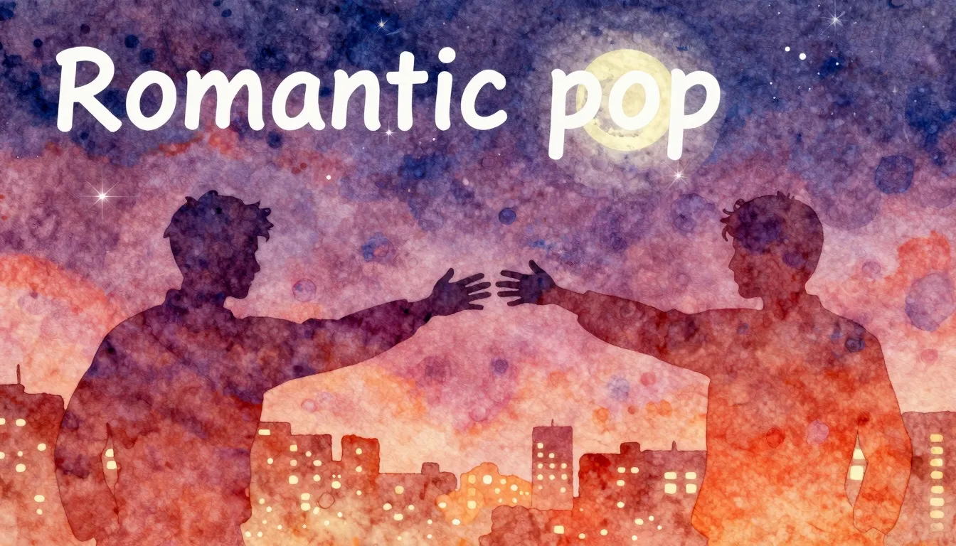 Vibrant watercolor style. Genre: Pop.

"Romantic pop song co...