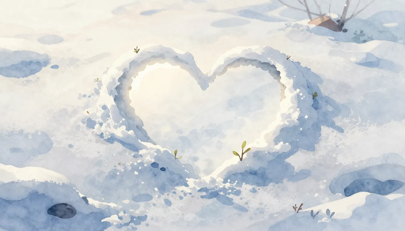 Watercolor style. Silhouette of a glowing heart shape emergi...