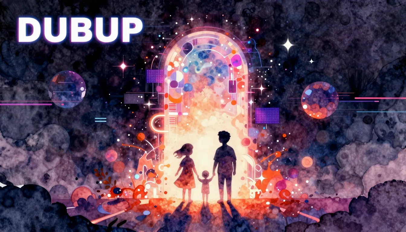 Vibrant watercolor style. Dubstep album cover: Glitchy retro...