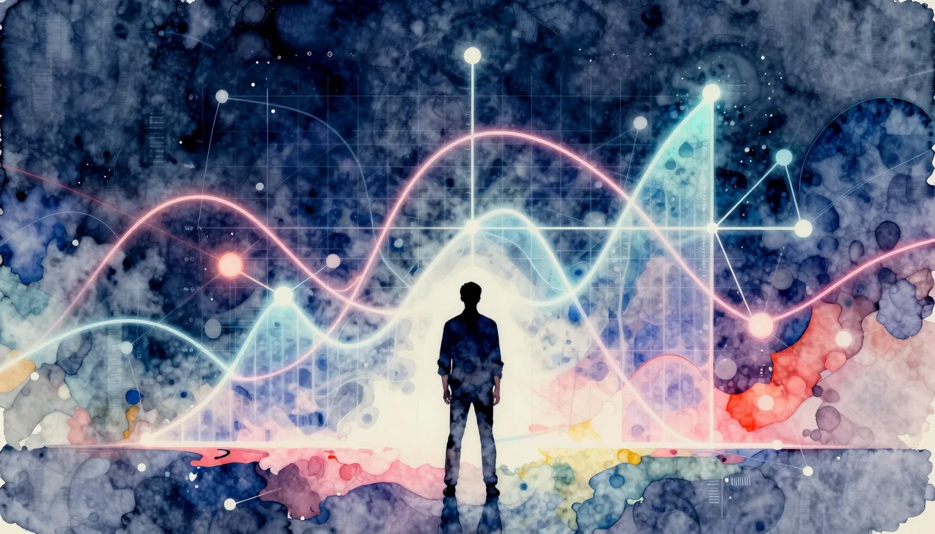 Watercolor style. Abstract mathematical background, glowing ...