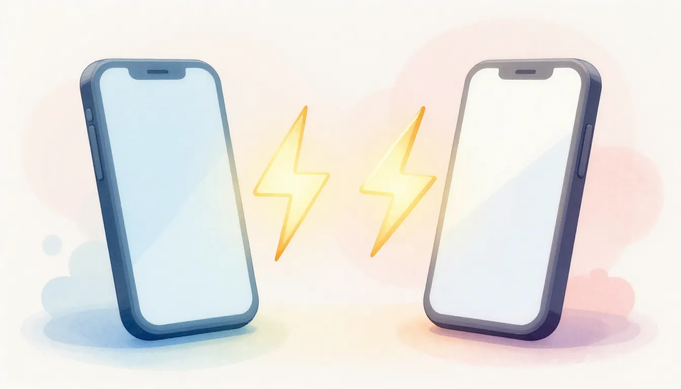 Watercolor style. Stylized 3D illustration of two glowing sm...