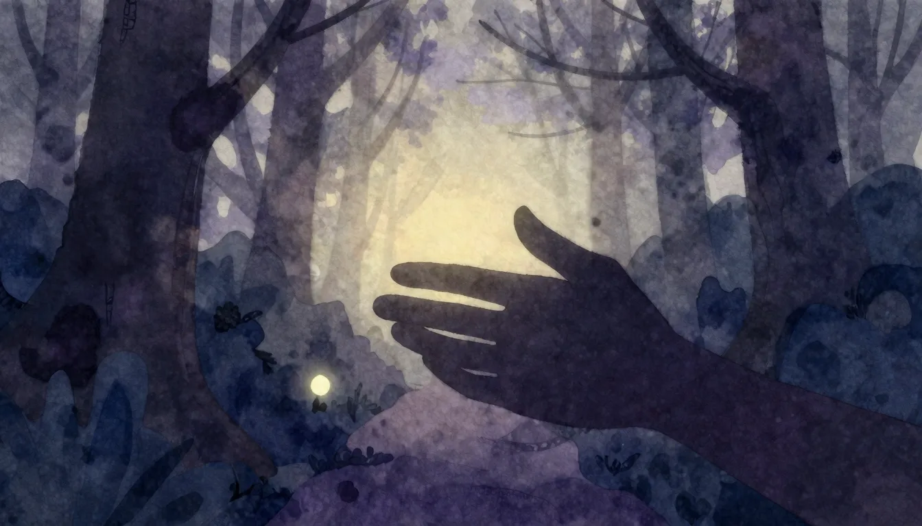 Watercolor style. A silhouette of a hand holding another han...
